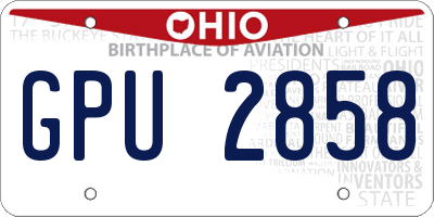 OH license plate GPU2858
