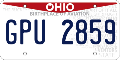 OH license plate GPU2859