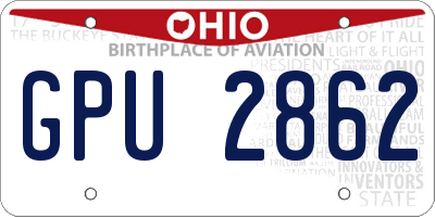 OH license plate GPU2862