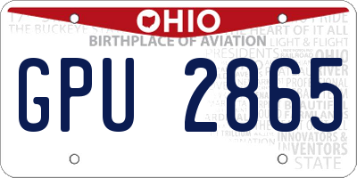OH license plate GPU2865