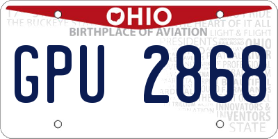 OH license plate GPU2868