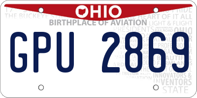 OH license plate GPU2869