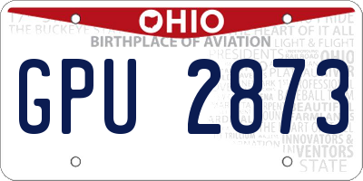 OH license plate GPU2873