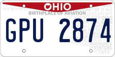OH license plate GPU2874