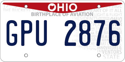 OH license plate GPU2876