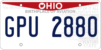 OH license plate GPU2880