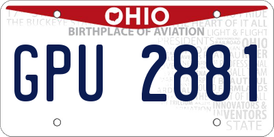 OH license plate GPU2881