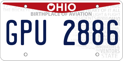 OH license plate GPU2886