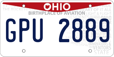 OH license plate GPU2889