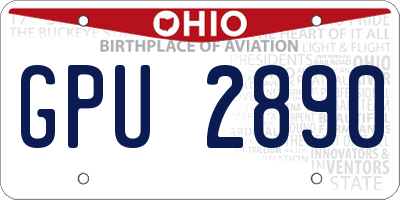 OH license plate GPU2890