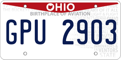 OH license plate GPU2903