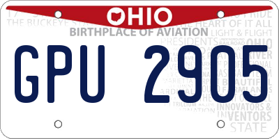 OH license plate GPU2905