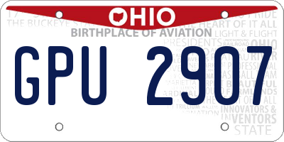 OH license plate GPU2907
