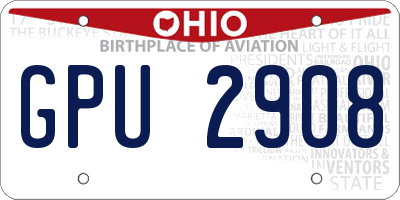 OH license plate GPU2908