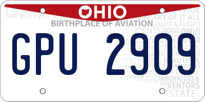 OH license plate GPU2909