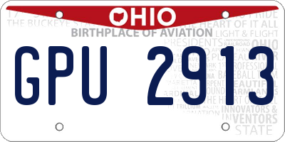 OH license plate GPU2913