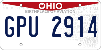 OH license plate GPU2914