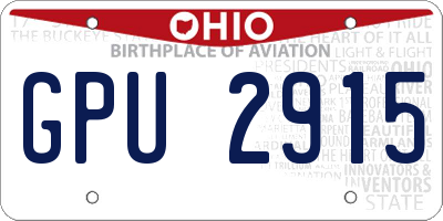 OH license plate GPU2915