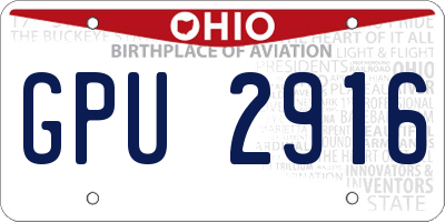 OH license plate GPU2916