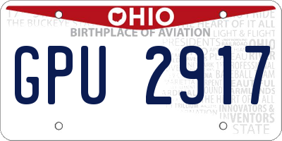 OH license plate GPU2917