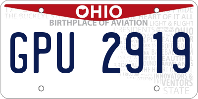 OH license plate GPU2919
