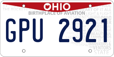 OH license plate GPU2921