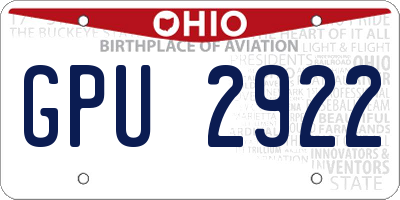 OH license plate GPU2922