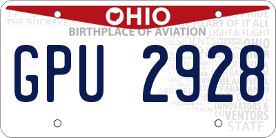 OH license plate GPU2928