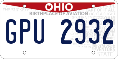 OH license plate GPU2932