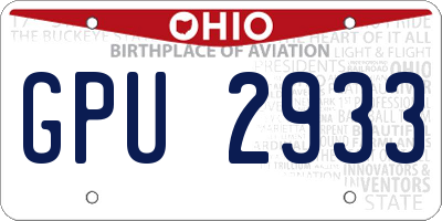 OH license plate GPU2933