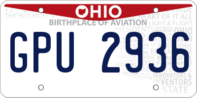 OH license plate GPU2936