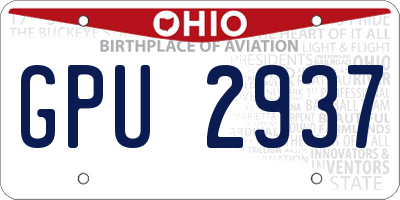OH license plate GPU2937