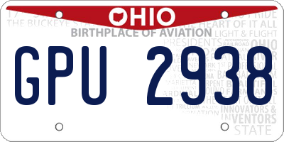 OH license plate GPU2938