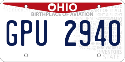 OH license plate GPU2940