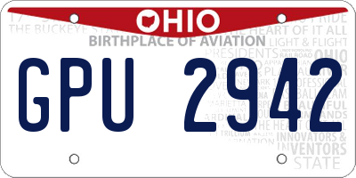 OH license plate GPU2942