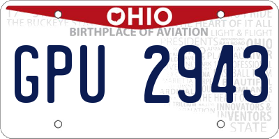 OH license plate GPU2943