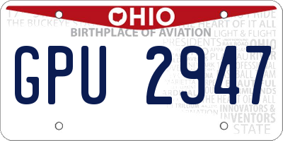 OH license plate GPU2947