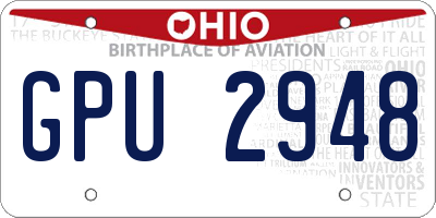 OH license plate GPU2948