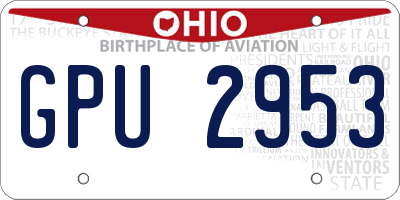 OH license plate GPU2953