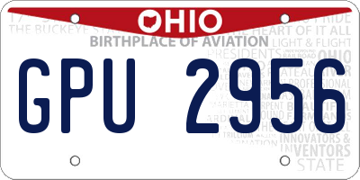 OH license plate GPU2956