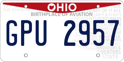 OH license plate GPU2957