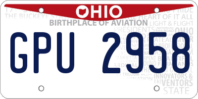 OH license plate GPU2958