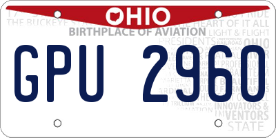 OH license plate GPU2960