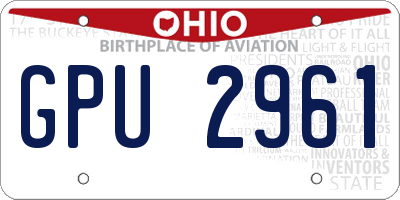 OH license plate GPU2961