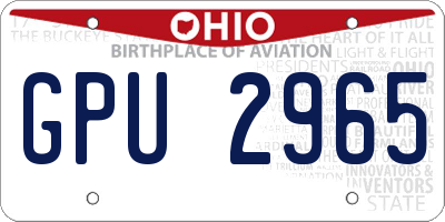OH license plate GPU2965