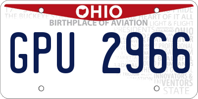 OH license plate GPU2966