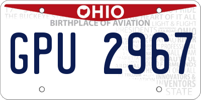 OH license plate GPU2967
