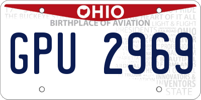 OH license plate GPU2969