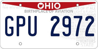 OH license plate GPU2972