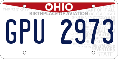 OH license plate GPU2973